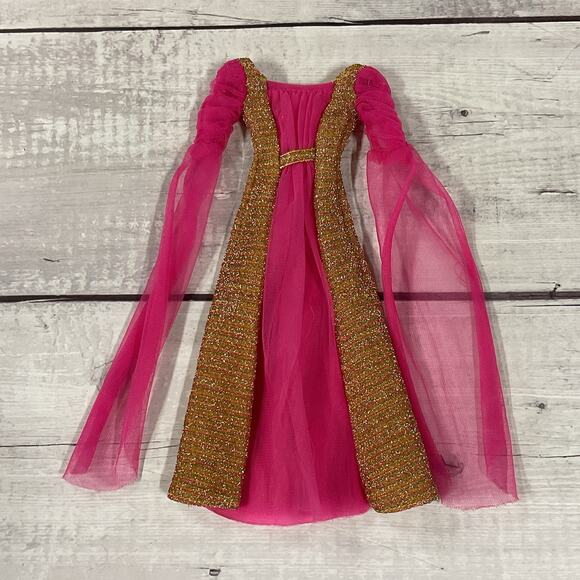 Barbie #9823 Marie Osmond Soft Summer Nights Dress Pink Gold Long Sleeves 1977